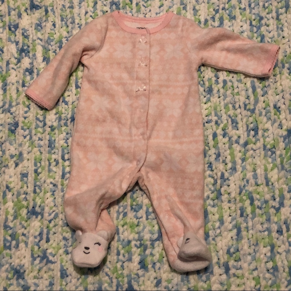Snowflake Pink Footies